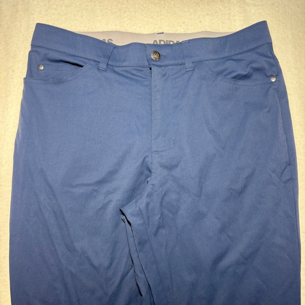 Adidas Mens Golf Pants Blue 32x32 Stretch Performance 5-Pocket Straight Leg - Picture 2 of 7